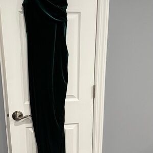 Adrianna Papell Dark Green Velvet Jumpsuit